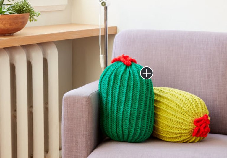 Easy Crochet Cactus Pillow