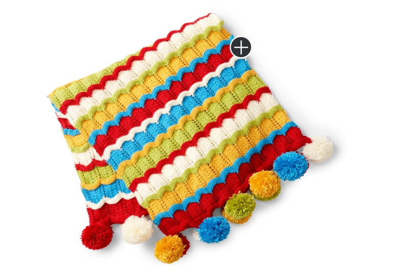 Intermediate Cheerful Ripple Knit Blanket