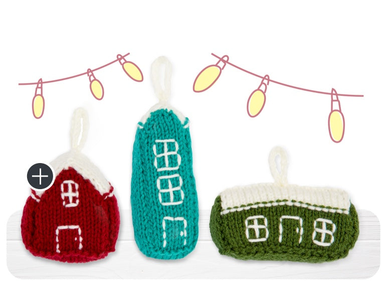 Easy Quiet Village Knit Ornaments