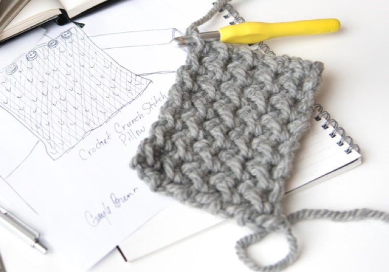 Beginner Crochet Crunch Stitch Pillow