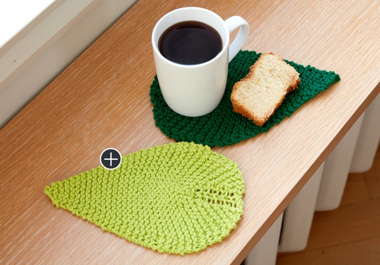 Easy Be-Leaf It Knit Mug Rug