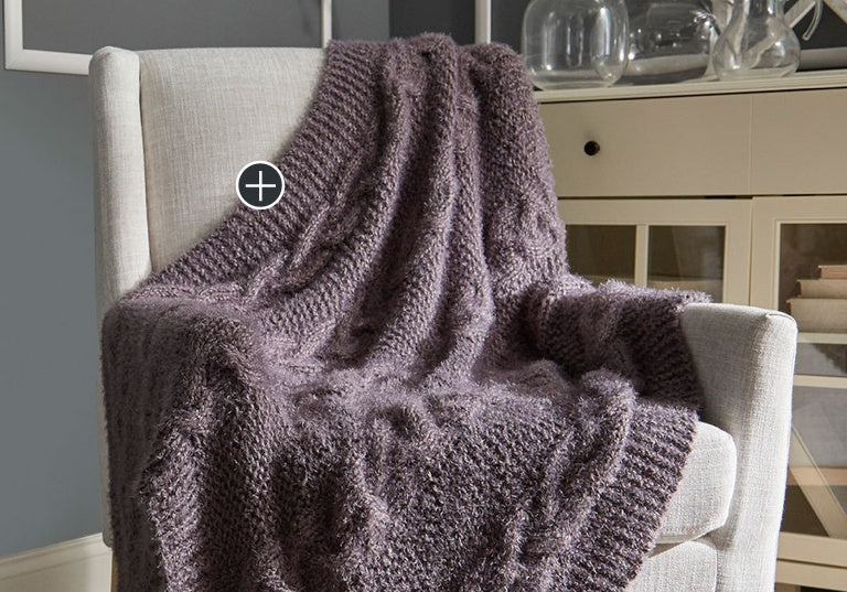 Intermediate Braided Cable Knit Throw