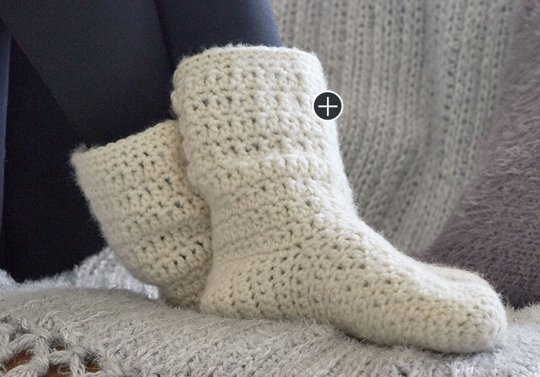 Intermediate At Home Slouchy Crochet Socks