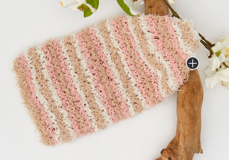 Easy Striped Knit Scrubby Mitt