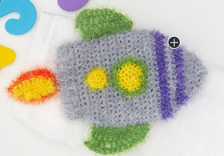 Easy Crochet Rocket Ship Scrubby