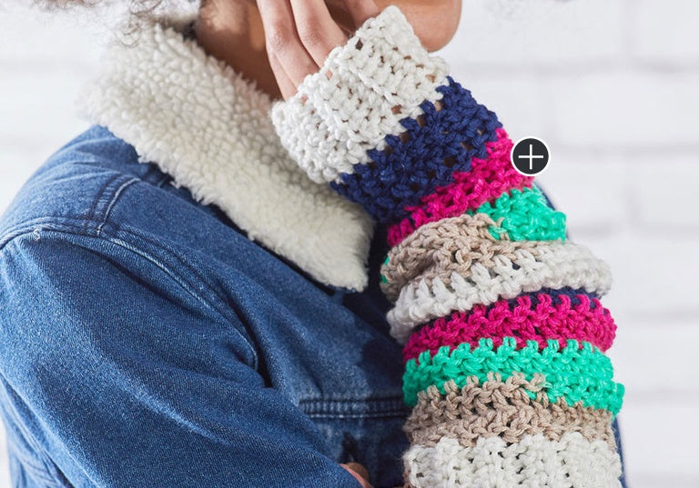 Easy Crochet Stripes Arm Warmers