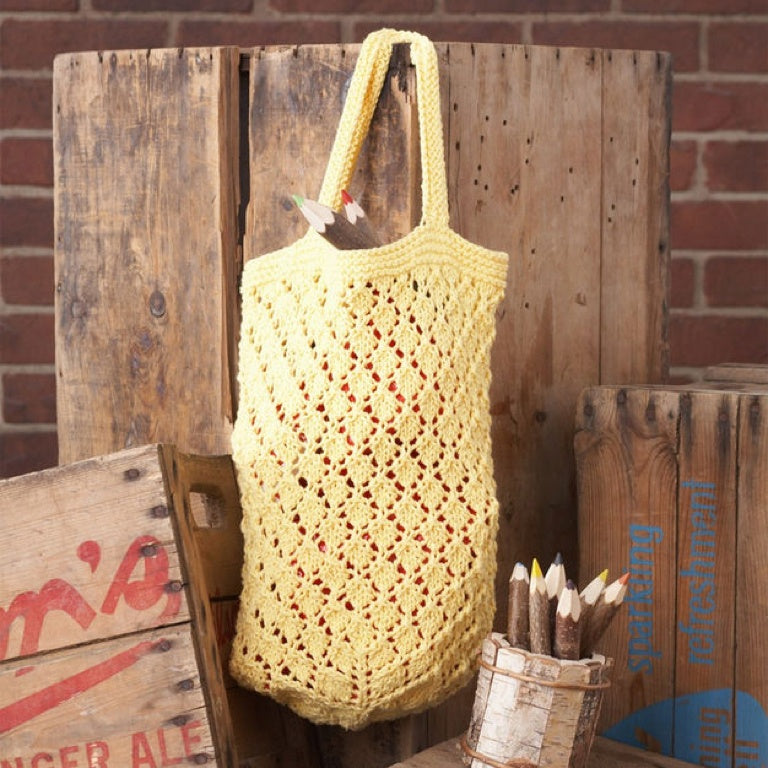 Intermediate Knit Lattice Lace Market Bag