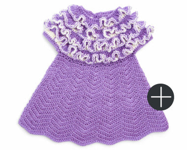 Bernat crochet ruffle yoke baby dress
