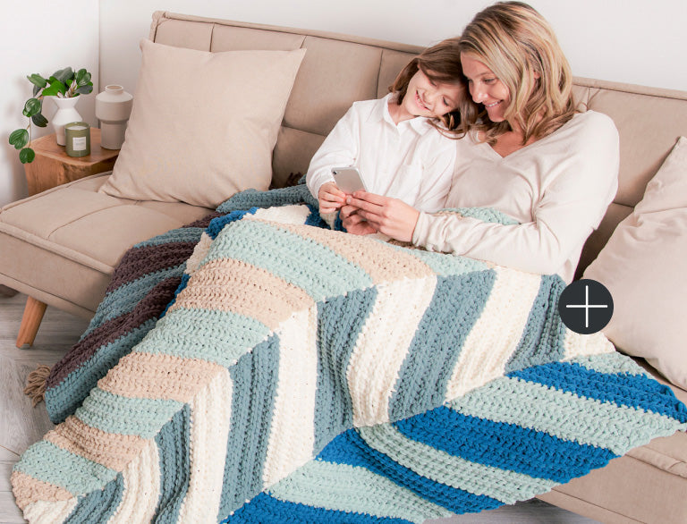 image of Bernat Ridged Chevron Crochet Blanket