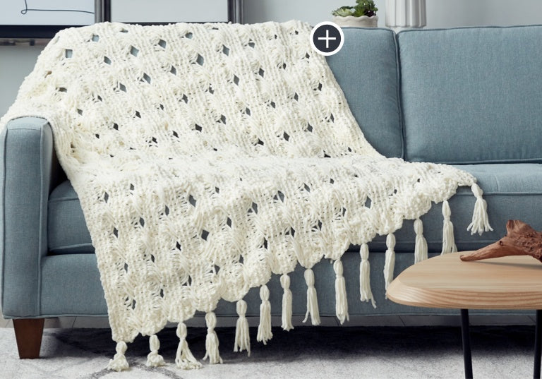 Intermediate Criss-Cross Stripes Knit Blanket