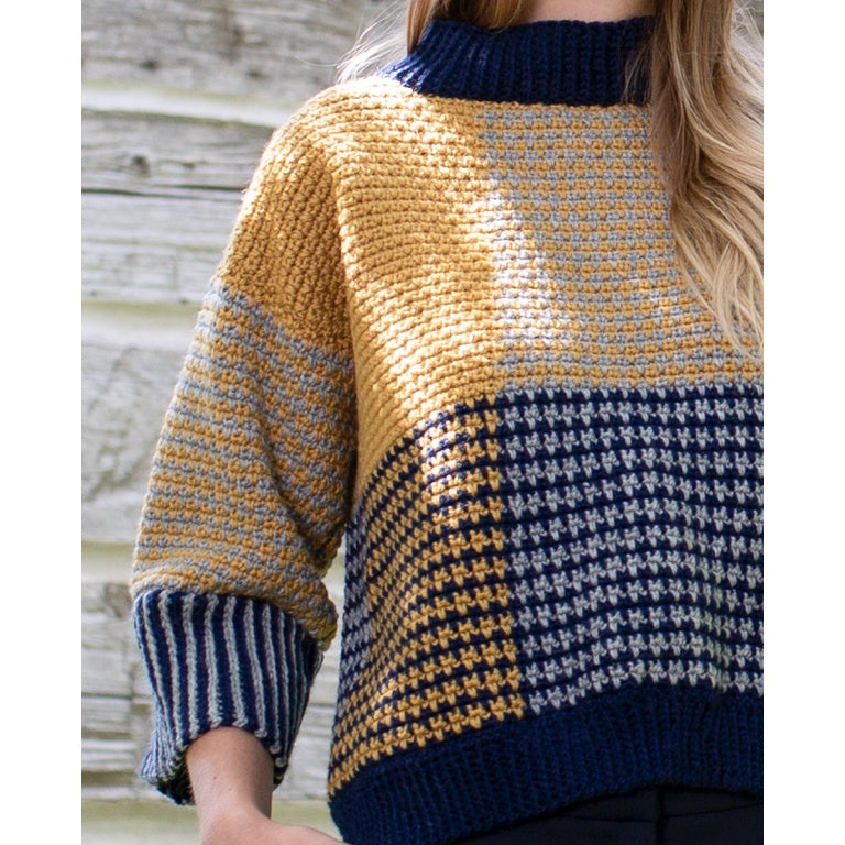 Intermediate Blocked & Cropped Crochet Pullover