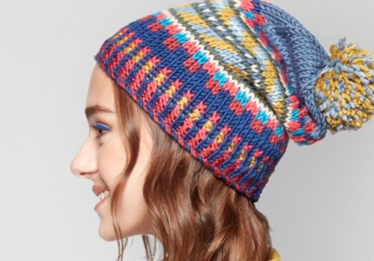 Intermediate Caron x Pantone Color Rules Knit Fairs Isle Hat