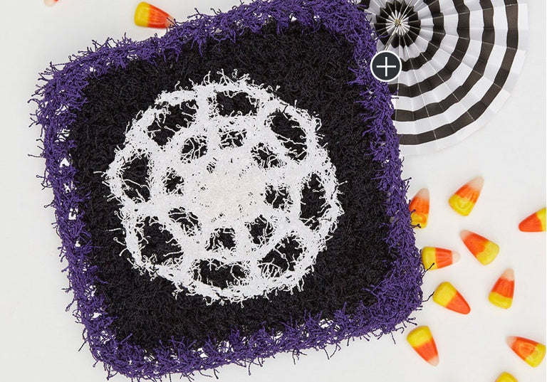 Easy Crochet Spooky Spider Web Scrubby