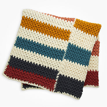 Bernat staggered stripes crochet blanket