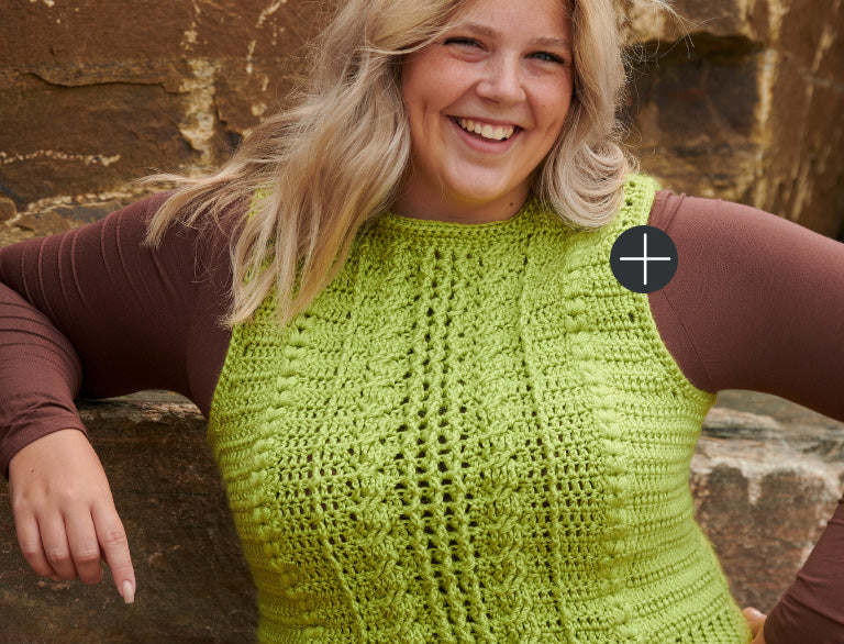 image of Caron Celtic Cables Crochet Vest