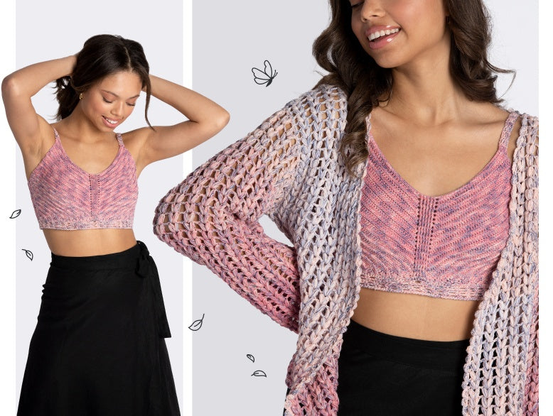 Lounge in style cardigan and Bralette pattern
