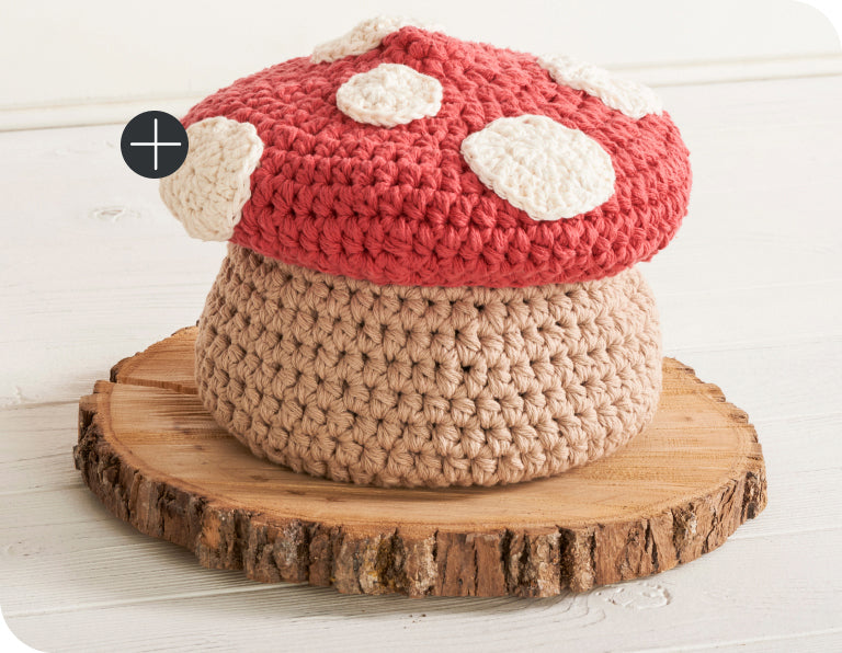 image of Lily Sugar'n Cream Crochet Lidded Toadstool Basket​