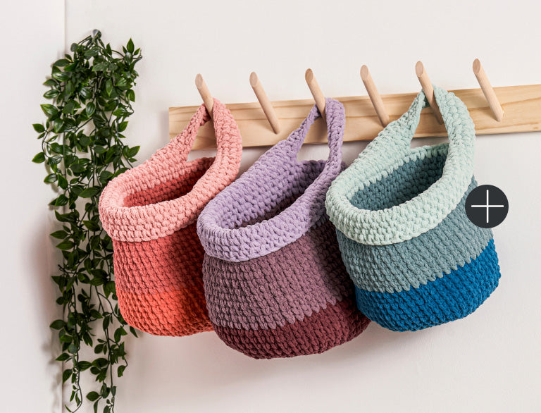 image of Bernat Crochet One And Done Hanging Basket Blanket