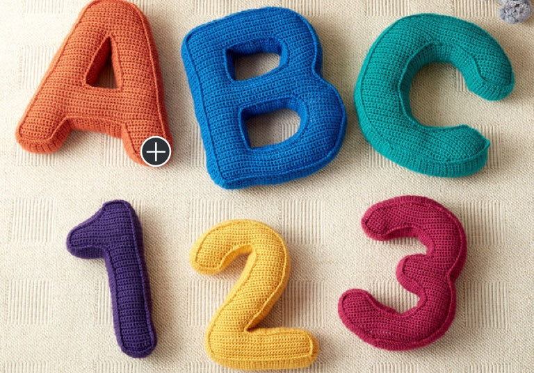 Easy ABC's and 123's Crochet Pillows