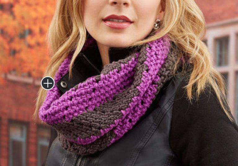 Intermediate Crochet Herringbone Chevron Cowl