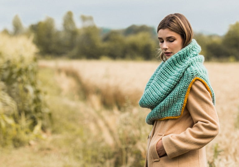 Easy Split Rib Knit Cowl