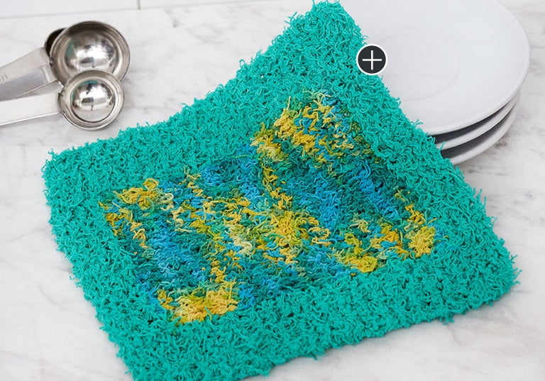 Easy Colorblock Knit Washcloth