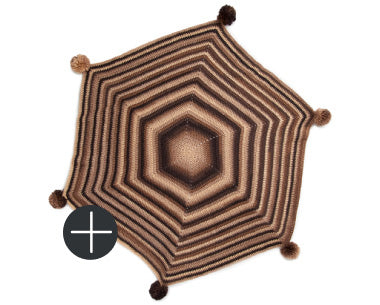 Red heart hexagonal angles crochet blanket