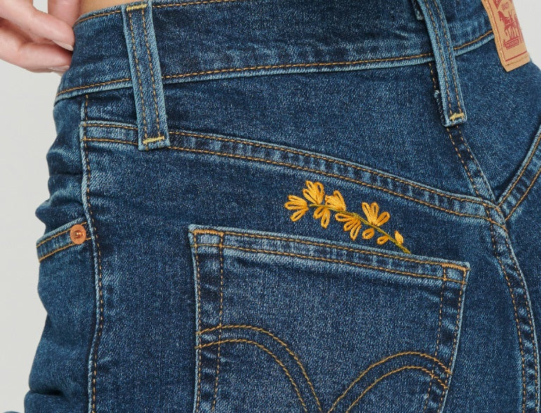 image of Anchor Embroidered Jeans Pattern