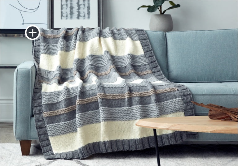 Easy Simple Stripe Knit Blanket