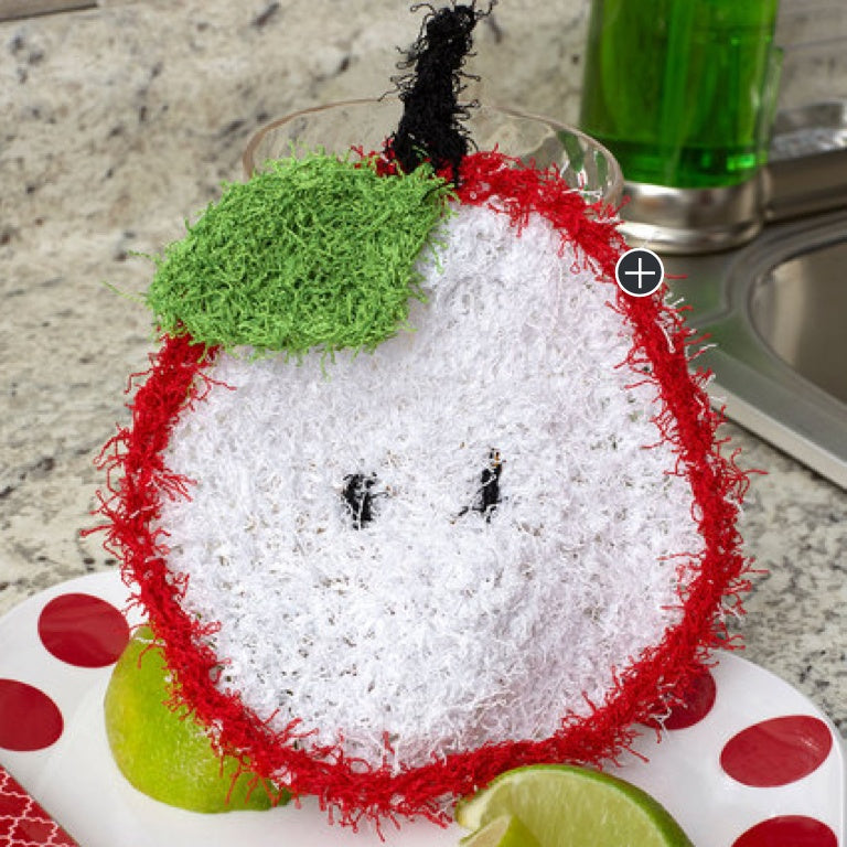 Easy Crochet Sliced Apple Scrubby