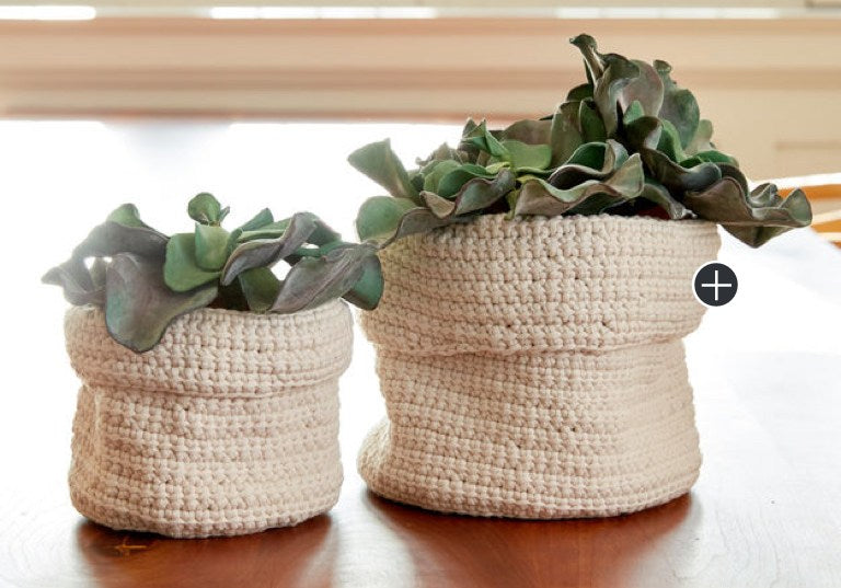 Easy Slouchy Crochet Plant Holders