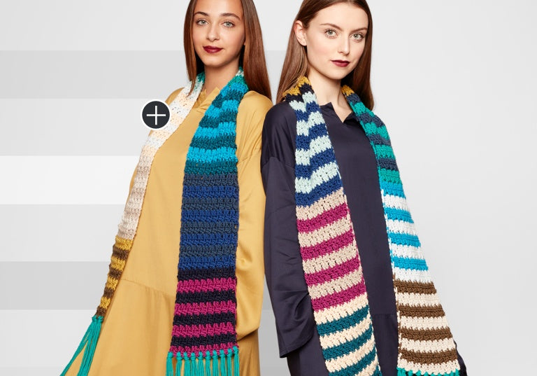 Easy Crochet Stripe Scarf
