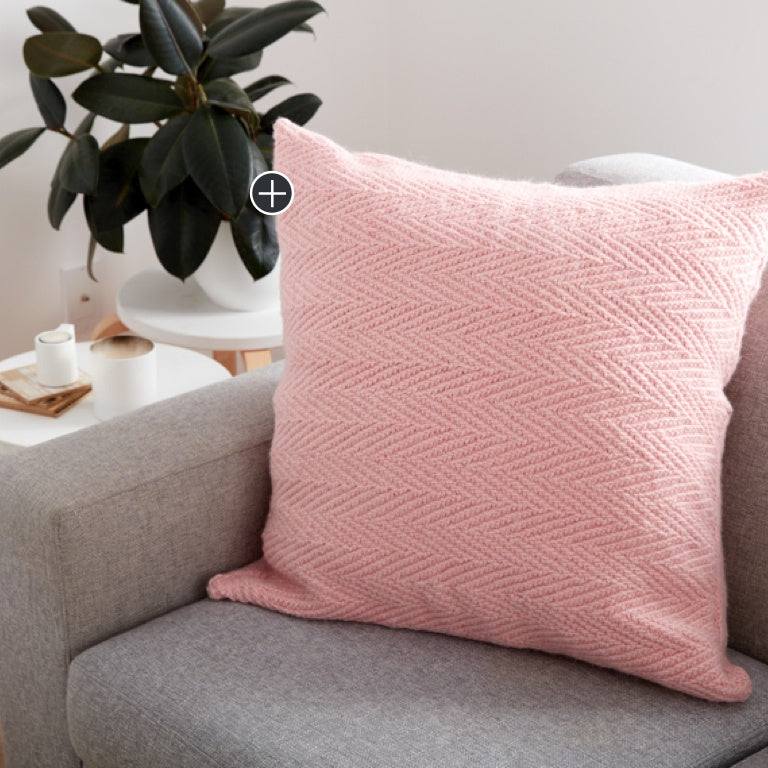 Easy Knit Herringbone Pillow