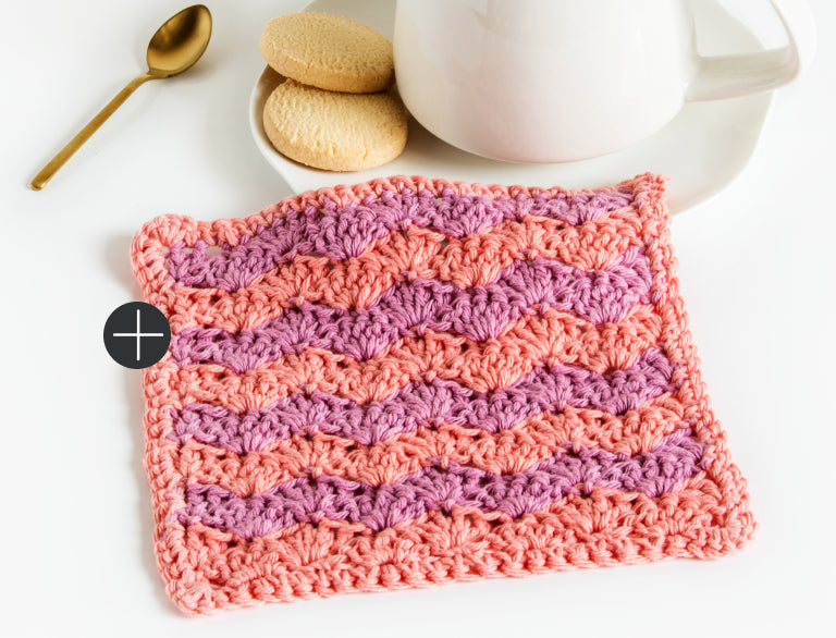 Intermediate Lily Crochet Shell Stitch Dishcloth