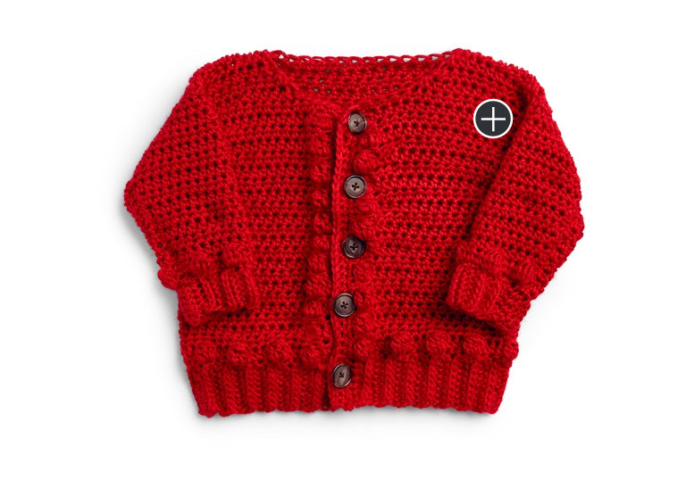 Intermediate Bobbly Baby Crochet Cardigan