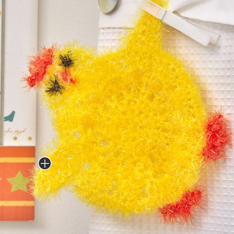 Easy Cute Chickie Crochet Scrubby