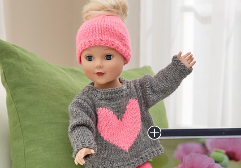 Easy Love My Doll Crochet Sweater & Messy Bun Hat