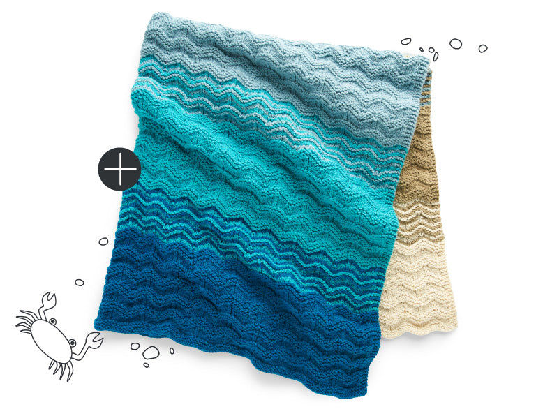 Caron Seaside Sunset Knit Blanket​