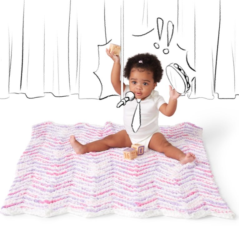 Mini Stripes Knit Baby Blanket
