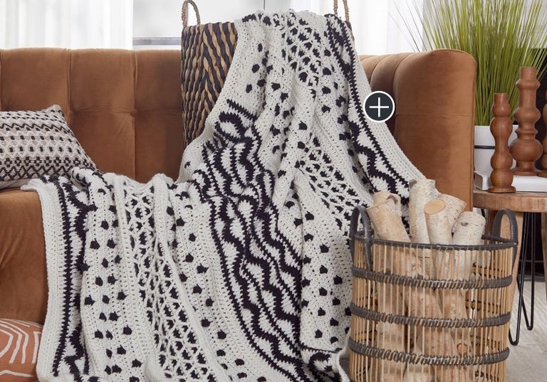 Intermediate Mud Cloth Inspired Crochet Throw