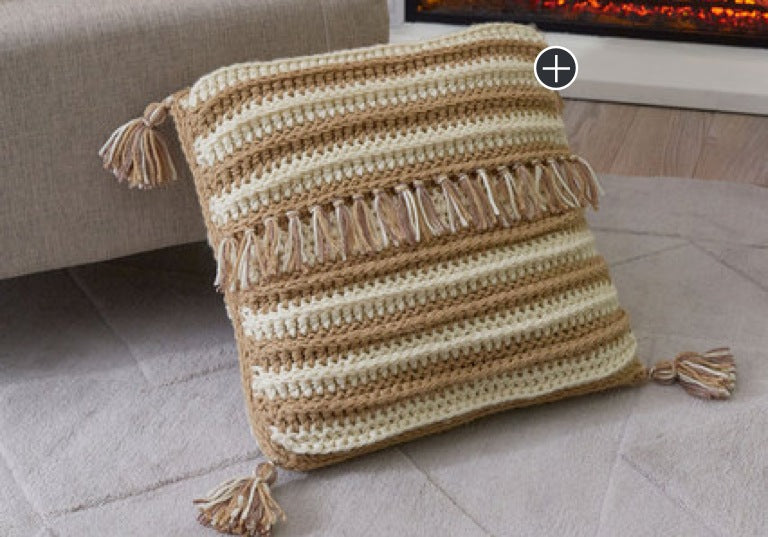 Easy Peaceful Stripes Crochet Pillow