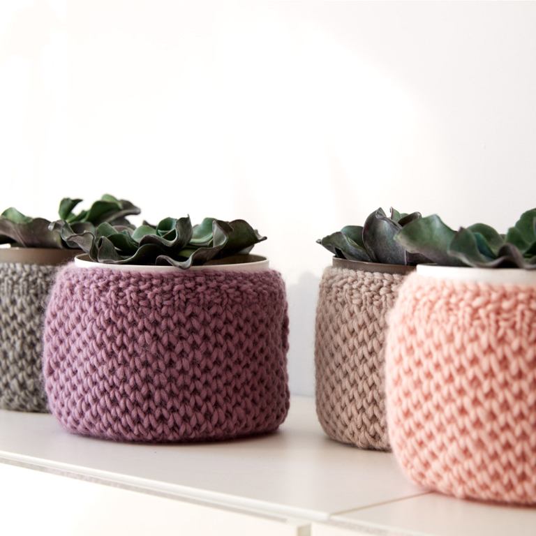Easy Knit Plant Cozies