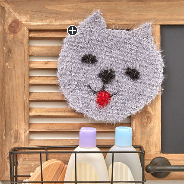 Easy Knit Sweet Kitty Face Scrubby