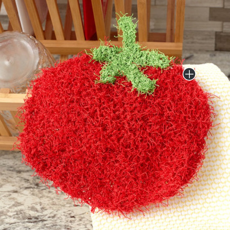 Easy Knit Tomato Scrubby