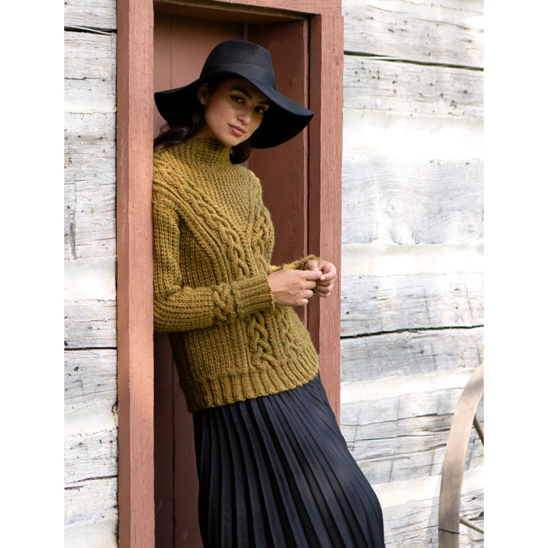Intermediate Branching Paths Cable Knit Sweater
