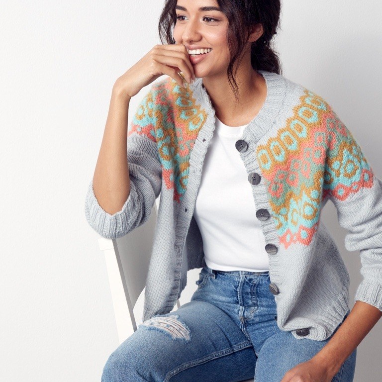 Intermediate Stranded and Steeked Knit Cardigan