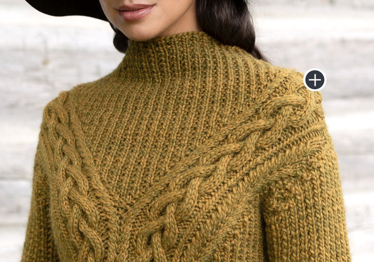 Intermediate Branching Paths Cable Knit Sweater