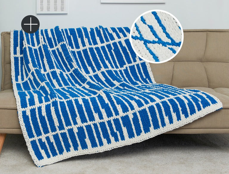 image of Bernat EZ Graph It Organic Stripes Blanket Blanket