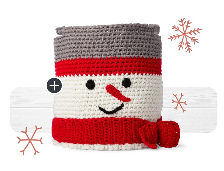 Easy Crochet Snowman Basket