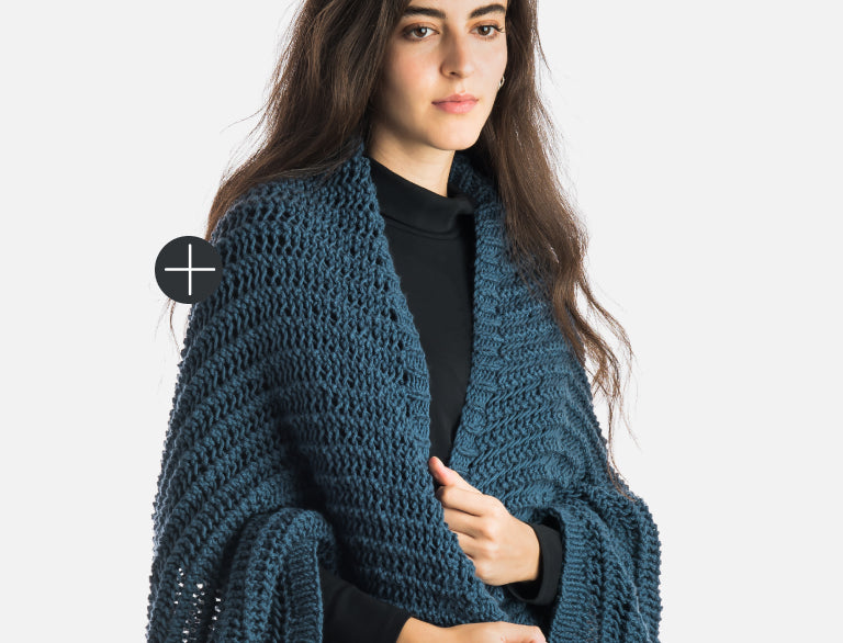 beginner Patons Knit Easy Eyelet Stitch Wrap